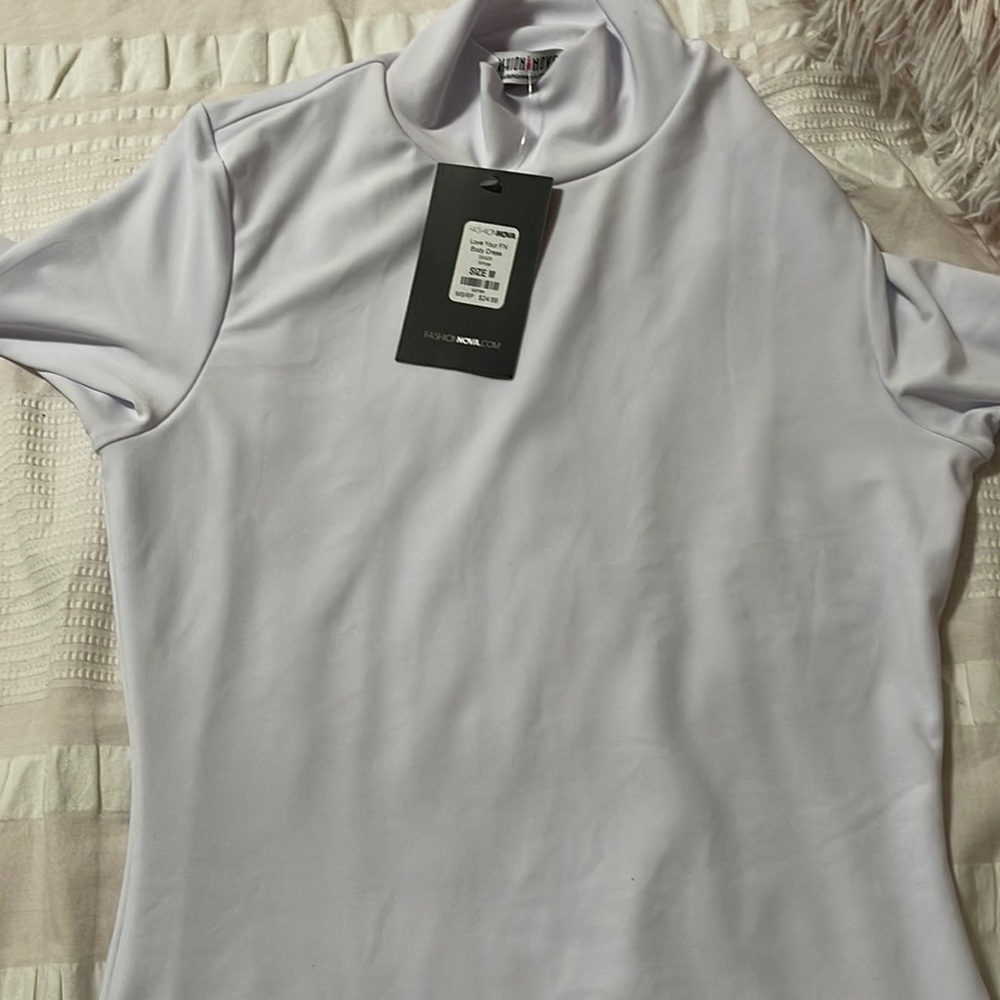Brand new white fashion nova body con dress size medium